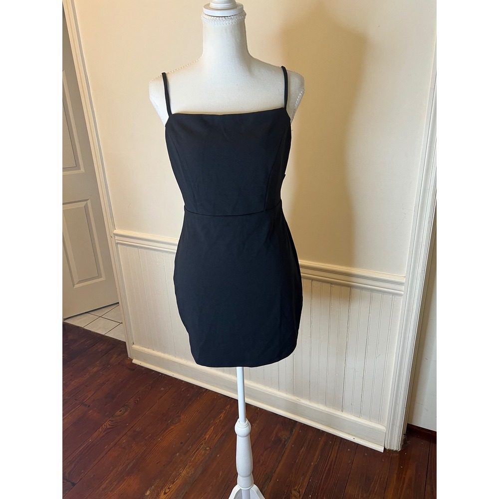 Windsor Black Mini Bodycon Dress‎ with Back Bow Detail NWT Size L
